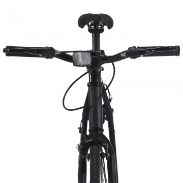Bicicletă cu angrenaj fix, negru și verde, 700c, 59 cm - Img 7