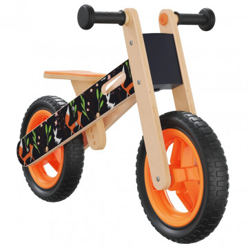 Bicicletă de echilibru pentru copii, imprimeu și portocaliu - Img 2
