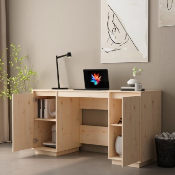 Birou, 140x50x75 cm, lemn masiv de pin - Img 3