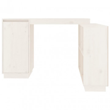 Birou, alb, 110x50x75 cm, lemn masiv de pin - Img 5