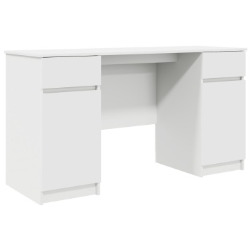 Birou, alb, 140x49x76 cm, lemn prelucrat - Img 2