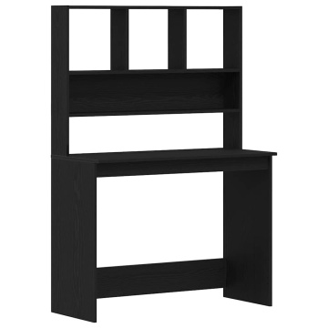 Birou cu rafturi, stejar negru, 102x45x148 cm, lemn prelucrat - Img 2