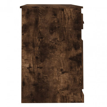 Birou cu sertar, stejar fumuriu, 115x50x75 cm, lemn prelucrat - Img 6