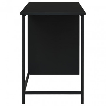 Birou cu sertare, negru, 105x52x75 cm, oțel, industrial - Img 4