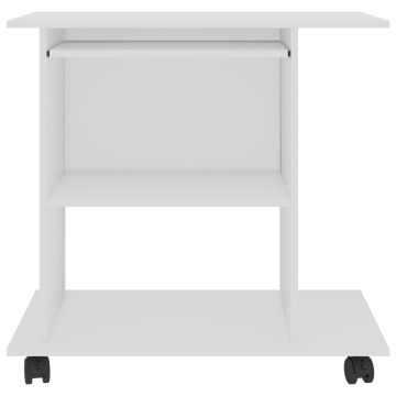 Birou de calculator, alb, 80x50x75 cm, lemn prelucrat - Img 4