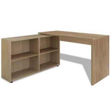 Birou de colț cu 4 rafturi, culoarea stejarului - Img 2