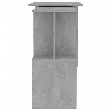 Birou de colț, gri beton, 200 x 50 x 76 cm, PAL - Img 5