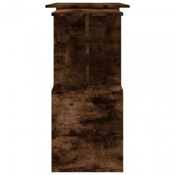Birou de colț, stejar fumuriu, 200x50x76 cm, lemn prelucrat - Img 6