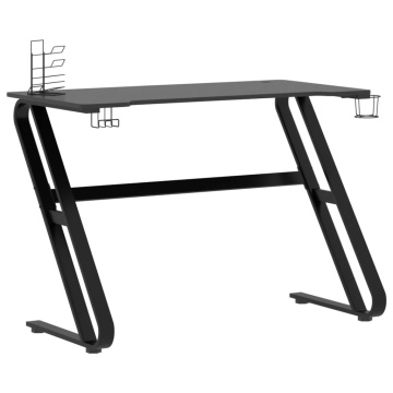 Birou de gaming cu picioare în formă de ZZ, negru, 110x60x75 cm - Img 2