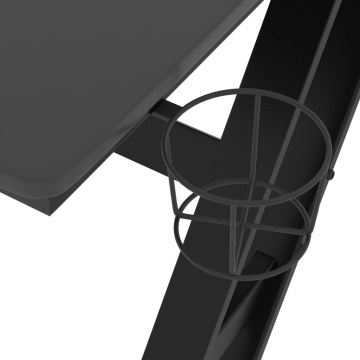 Birou de gaming cu picioare în formă de ZZ, negru, 90x60x75 cm - Img 6