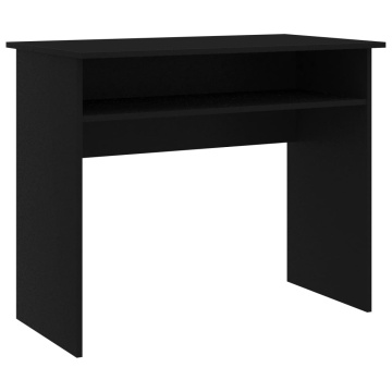 Birou, negru, 90x50x74 cm, lemn prelucrat - Img 2
