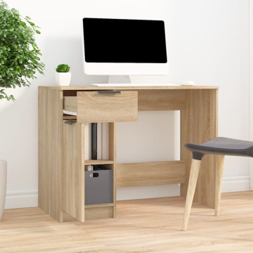 Birou, stejar sonoma, 100x50x75 cm, lemn prelucrat - Img 3