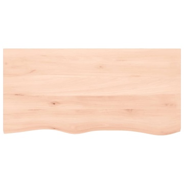 Blat de baie, 100x50x2 cm, lemn masiv netratat - Img 3