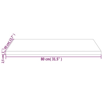 Blat de birou, alb, 80x40x2,5 cm, lemn masiv de pin - Img 6
