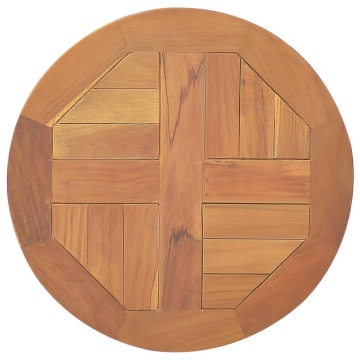 Blat de masă, 40 cm, lemn masiv de tec, rotund, 2,5 cm - Img 1