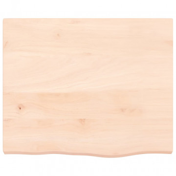 Blat de masă, 60x50x4 cm, lemn masiv de stejar netratat - Img 3