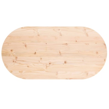 Blat de masă, 90x45x2,5 cm, lemn masiv de pin, oval - Img 4