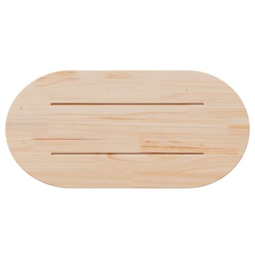 Blat de masă, alb, 80x40x2,5 cm, lemn masiv de pin, oval - Img 4