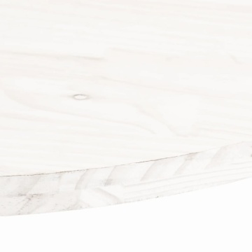 Blat de masă, alb, 90x45x2,5 cm, lemn masiv de pin, oval - Img 7