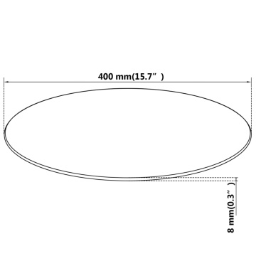 Blat de masă din sticlă securizată, rotund, 400 mm - Img 4
