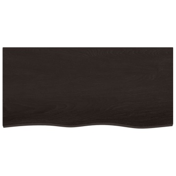 Blat de masă maro închis 100x50x2cm lemn masiv de stejar tratat - Img 3