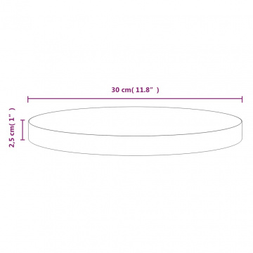 Blat de masă, Ø30x2,5 cm, lemn masiv de pin - Img 5