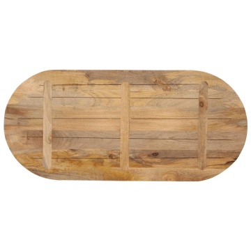 Blat de masă oval, 100x40x2,5 cm, lemn masiv de mango - Img 8