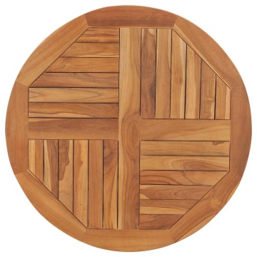 Blat de masă rotund, 80 cm, lemn masiv de tec, 2,5 cm - Img 1
