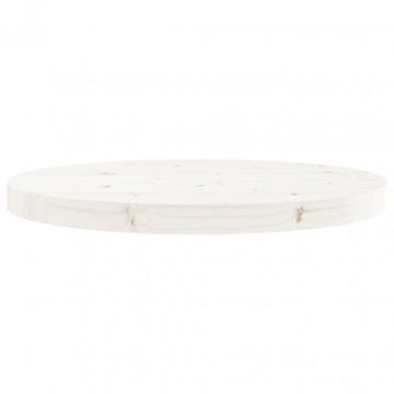 Blat de masă rotund, alb, Ø50x3 cm, lemn masiv de pin - Img 4