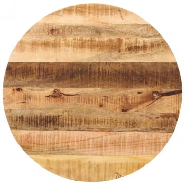 Blat de masă rotund, Ø 90x3,8 cm, lemn masiv de mango brut - Img 1