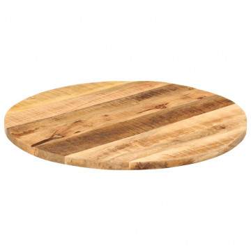 Blat de masă rotund, Ø 90x3,8 cm, lemn masiv de mango brut - Img 2