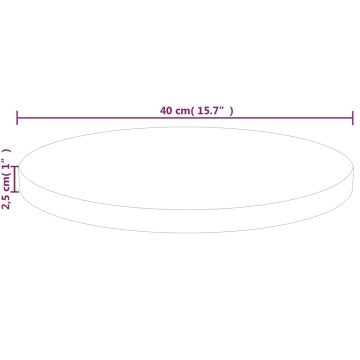 Blat de masă rotund, Ø40x2,5 cm, lemn masiv stejar netratat - Img 4