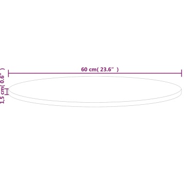 Blat de masă rotund, Ø60x1,5 cm, lemn masiv stejar netratat - Img 4