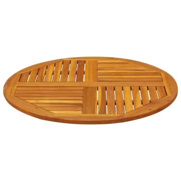 Blat de masă rotund, Ø90x2,2 cm, lemn masiv de acacia - Img 3