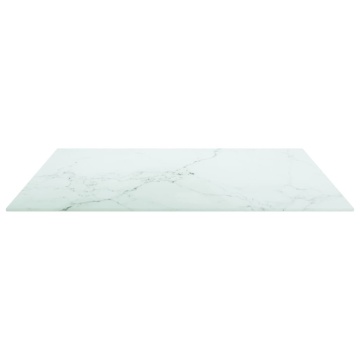 Blat masă alb 70x70 cm 6 mm sticlă securizată design marmură - Img 3
