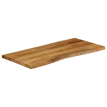 Blat masă cu margini naturale, 120x60x2,5 cm, lemn masiv mango - Img 2