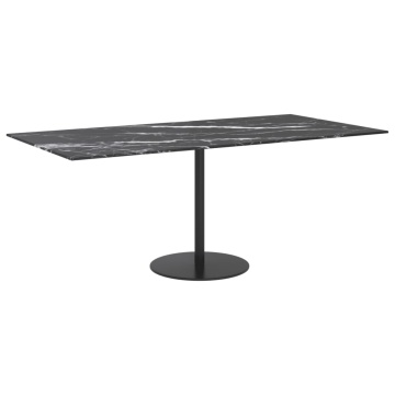 Blat masă negru 100x50 cm 6 mm sticlă securizată design marmură - Img 6