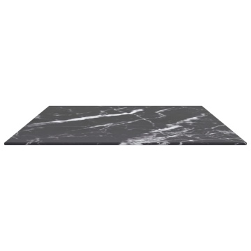 Blat masă negru 100x62 cm 8mm sticlă securizată design marmură - Img 4