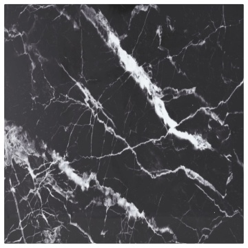 Blat masă negru 60x60cm 6mm sticlă securizată design de marmură - Img 1