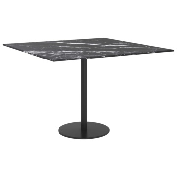 Blat masă negru 60x60cm 6mm sticlă securizată design de marmură - Img 4