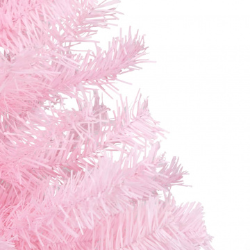 Brad Crăciun pre-iluminat cu set globuri, roz, 150 cm, PVC - Img 3
