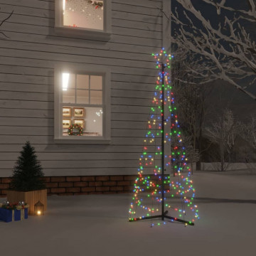 Brad de Crăciun conic, 200 LED-uri, multicolor, 70x180 cm - Img 1