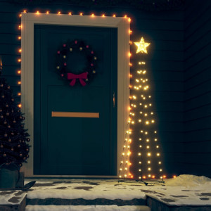 Brad de Crăciun conic, 70 LED-uri, alb cald, 50x120 cm - Img 1