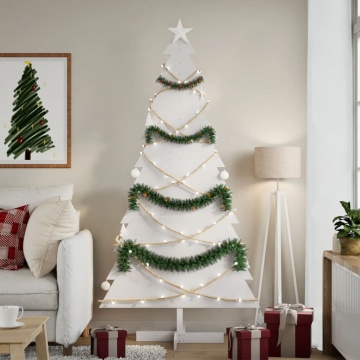 Brad de Crăciun decorativ, alb, 180 cm, lemn de pin masiv - Img 1