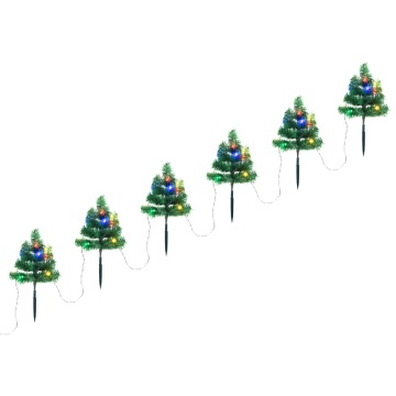 Brazi de Crăciun de alee, 6 buc., LED-uri multicolore 45 cm PVC - Img 1