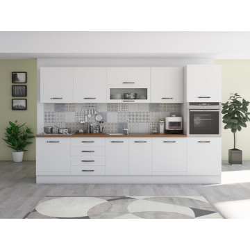 Bucatarie Alfa 320, alb, blat termic nuc, corp pentru cuptor incorporabil - Img 3