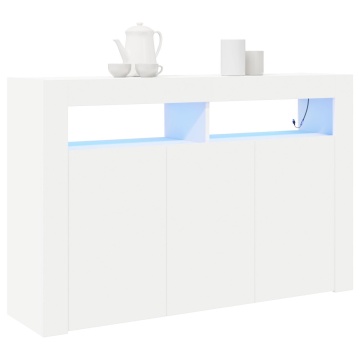Bufet Alb Alb Lemn Compus 116 x 30 x 75 cm Modern Bufet cu LED - Img 3