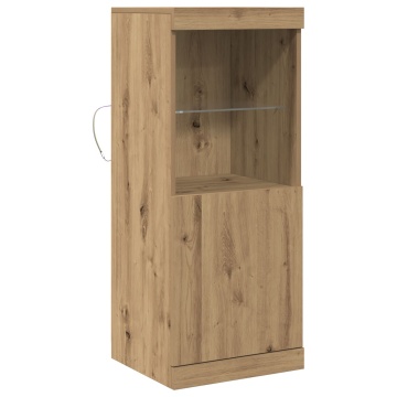 Bufet cu lumini LED Stejar Artisan 41x37x100 cm - Img 2