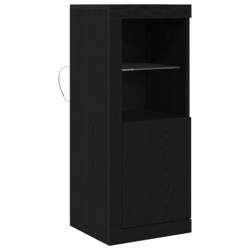 Bufet cu lumini LED Stejar Negru 41x37x100 cm - Img 2