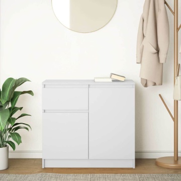 Bufetă cu sertar alb 71x35x65 cm din lemn prelucrat - Img 3